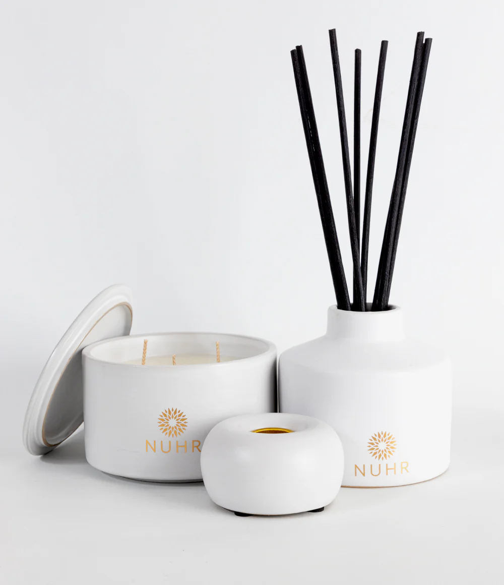 3 Wick Ceramic Candle - Haramain in Black or White - Image 5